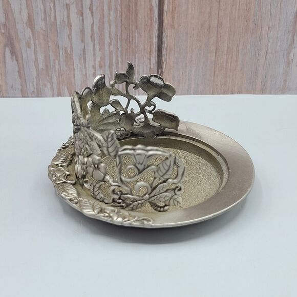 Vintage Pewter Fairy & Dragonfly Decorative Candleholder By PartyLite - Picture 4 of 10